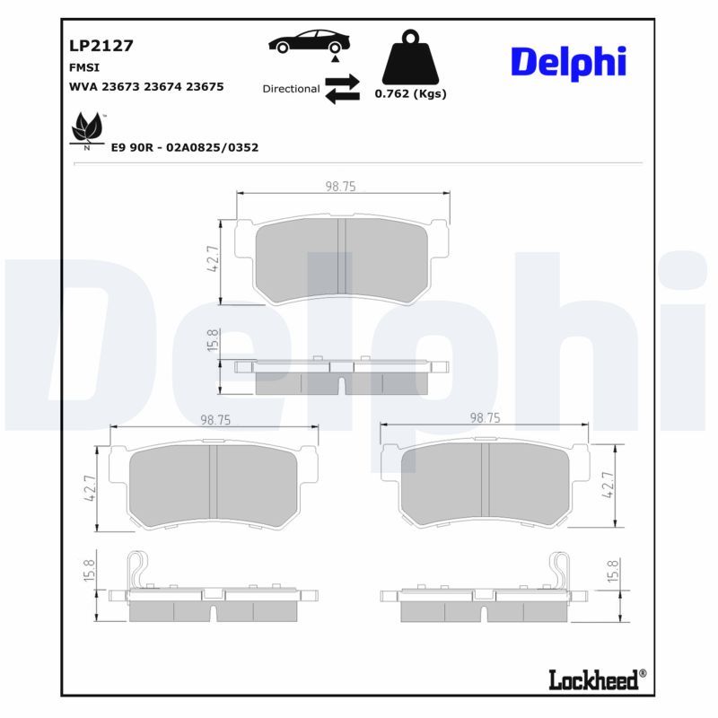 Гальмівні колодки дискові DELPHI LP2127 - zapix