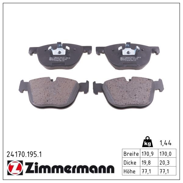 Гальмівні колодки дискові ZIMMERMANN 241701951 - zapix