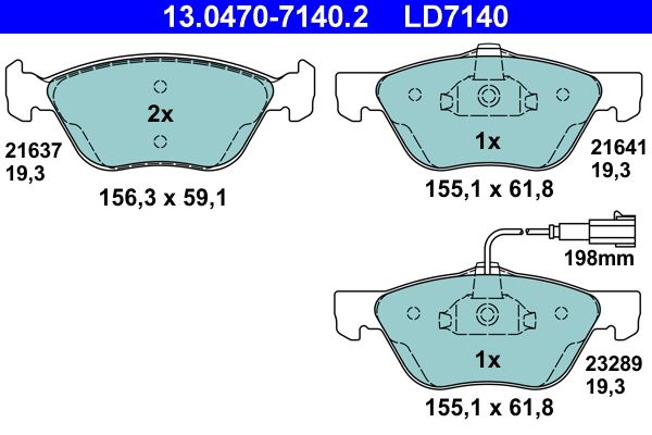 Гальмівні колодки дискові ATE 13047071402 - zapix