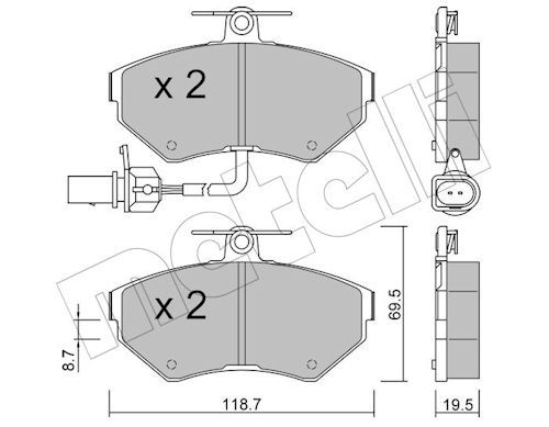 Гальмівні колодки дискові METELLI 2202152 - zapix
