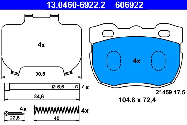 Гальмівні колодки дискові ATE 13046069222 - zapix