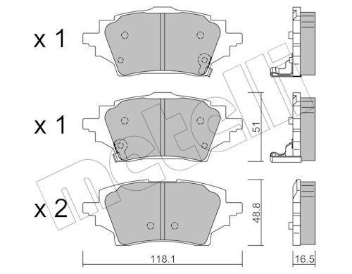 Гальмівні колодки дискові METELLI 2212280 - zapix
