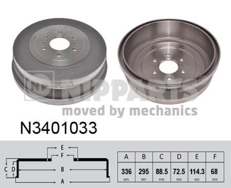 Гальмівний барабан NIPPARTS N3401033 - zapix