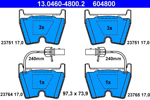 Гальмівні колодки дискові ATE 13046048002 - zapix