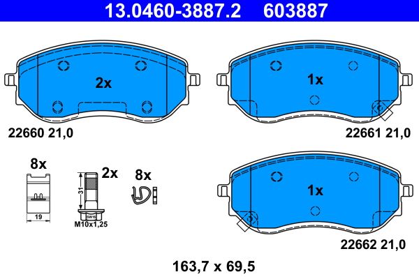 Гальмівні колодки дискові ATE 13046038872 - zapix