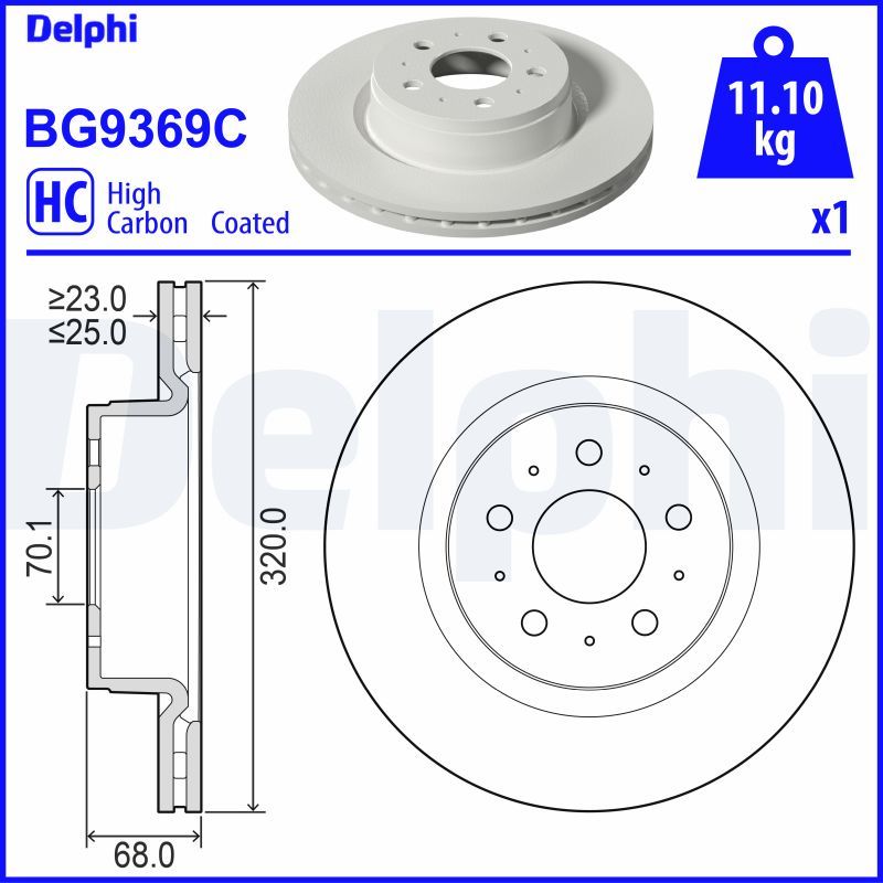 Гальмівний диск DELPHI BG9369C - zapix