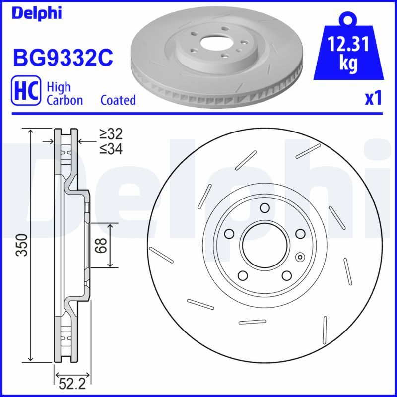 Тормозной диск DELPHI BG9332C