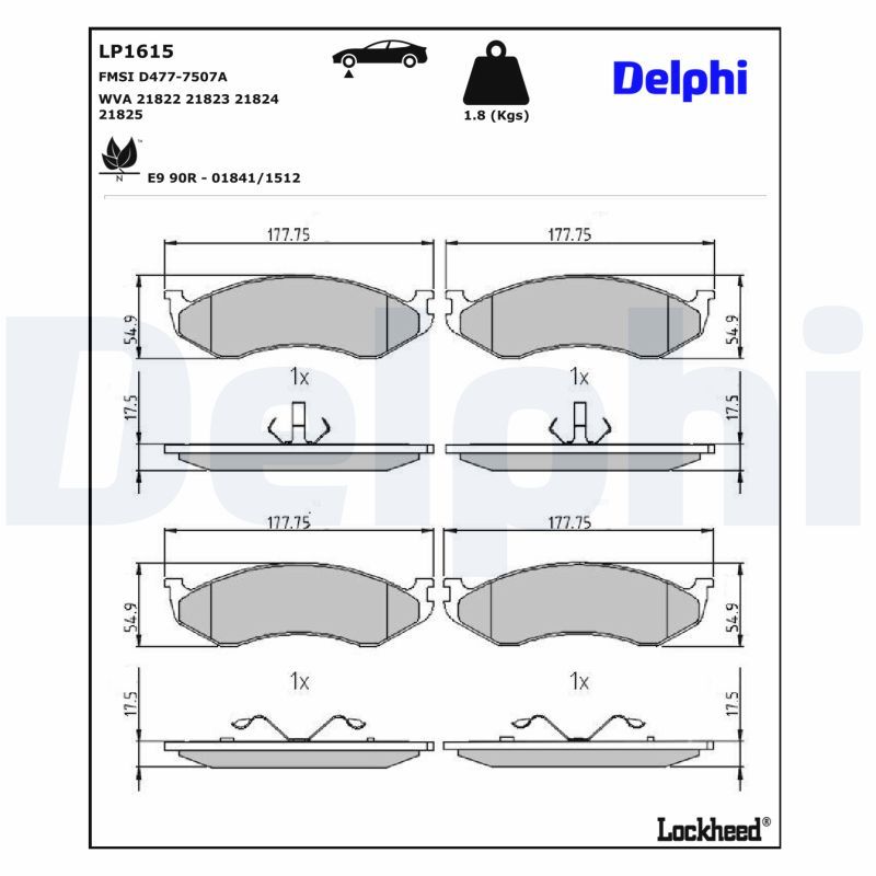 Гальмівні колодки дискові DELPHI LP1615 - zapix