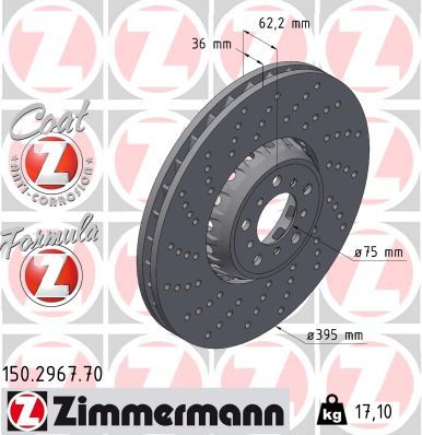 Гальмівний диск ZIMMERMANN 150296770 - zapix