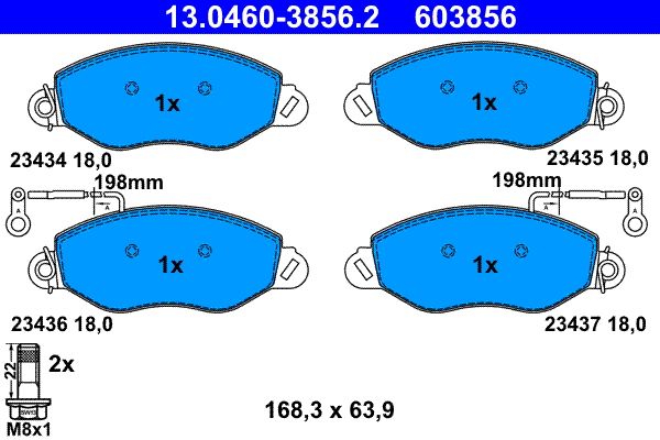 Гальмівні колодки дискові ATE 13046038562 - zapix