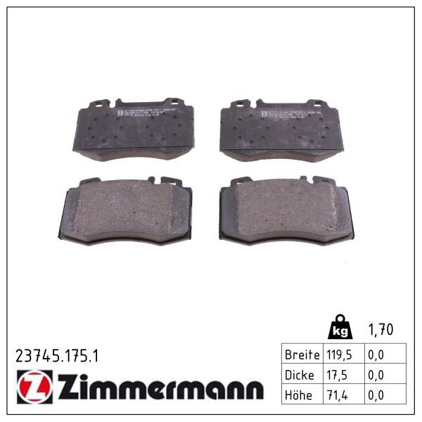 Гальмівні колодки дискові ZIMMERMANN 237451751 - zapix