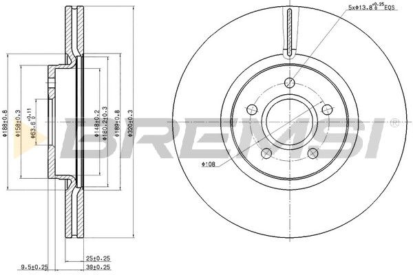 Гальмівний диск BREMSI CD7649V - zapix