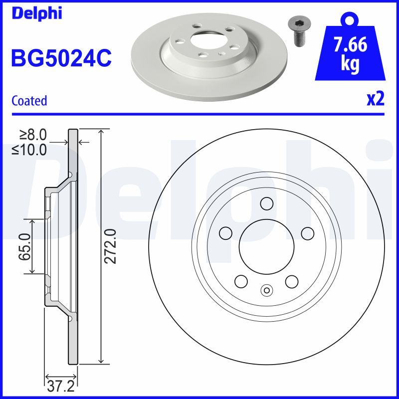 Гальмівний диск DELPHI BG5024C