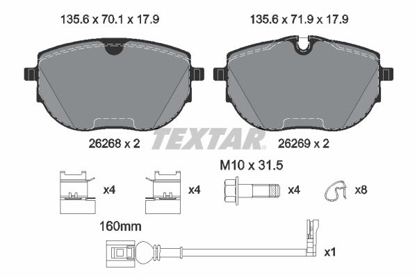 Гальмівні колодки дискові TEXTAR 2626801