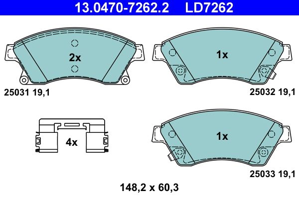 Гальмівні колодки дискові ATE 13047072622 - zapix