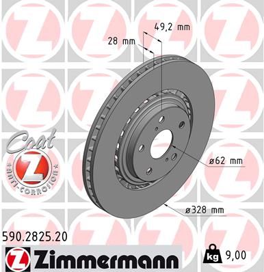 Гальмівний диск ZIMMERMANN 590282520 - zapix