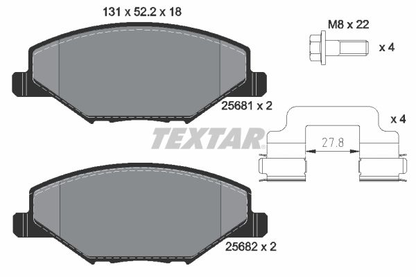 Гальмівні колодки дискові TEXTAR 2568101 - zapix