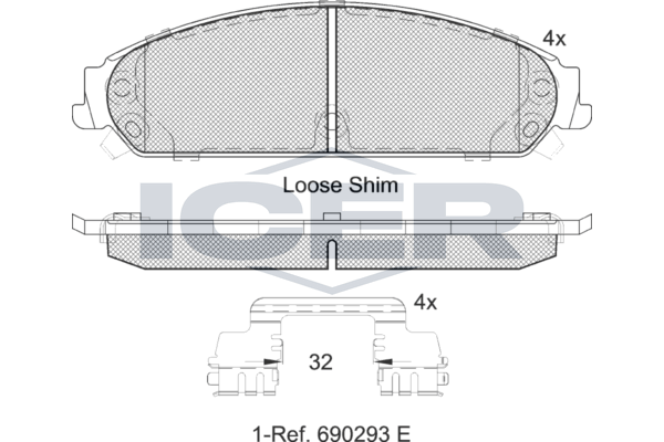 Гальмівні колодки дискові ICER 182068 - zapix