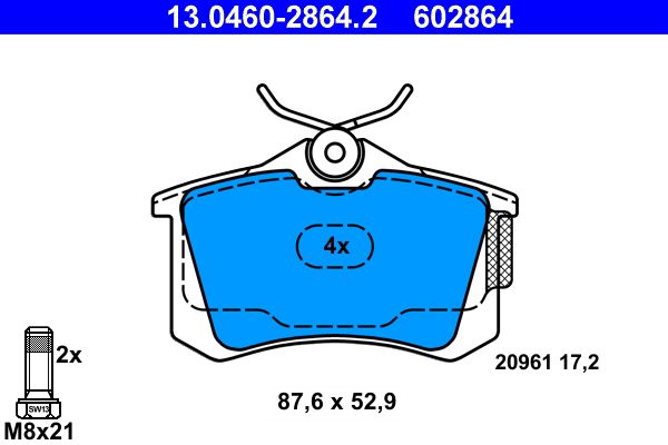 Гальмівні колодки дискові ATE 13046028642 - zapix