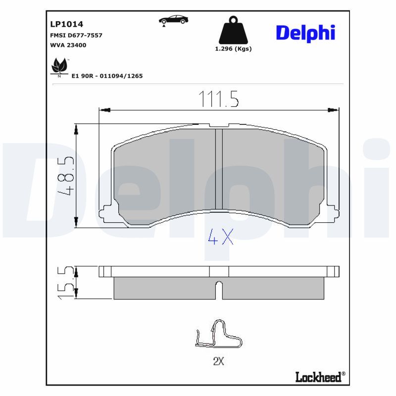 Гальмівні колодки дискові DELPHI LP1014 - zapix