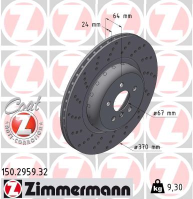 Гальмівний диск ZIMMERMANN 150295932 - zapix