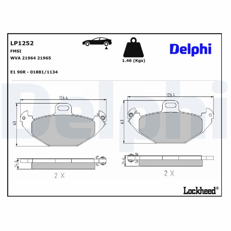 Гальмівні колодки дискові DELPHI LP1252 - zapix