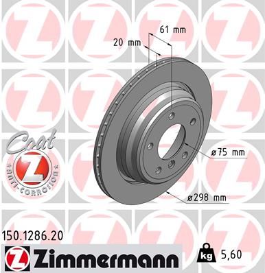 Гальмівний диск ZIMMERMANN 150128620 - zapix