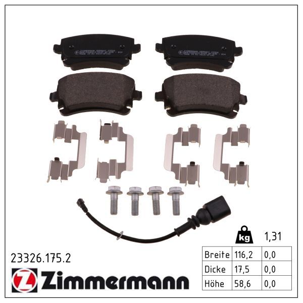 Гальмівні колодки дискові ZIMMERMANN 233261752 - zapix