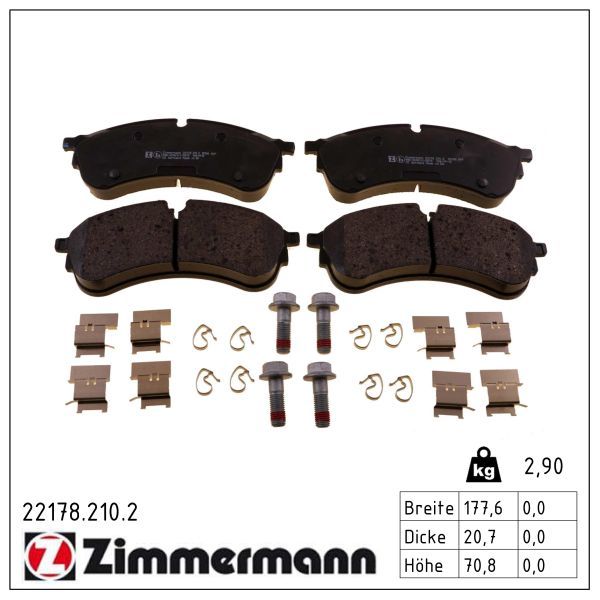 Гальмівні колодки дискові ZIMMERMANN 221782102 - zapix