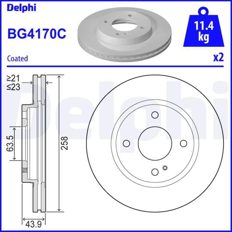 Гальмівний диск DELPHI BG4170C - zapix