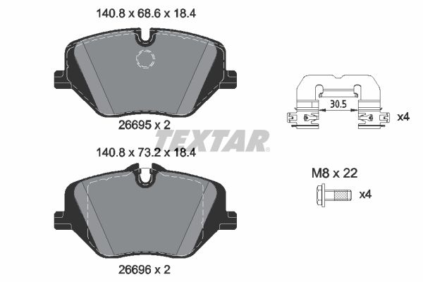 Гальмівні колодки дискові TEXTAR 2669501 - zapix