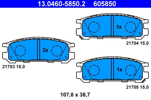 Гальмівні колодки дискові ATE 13046058502 - zapix