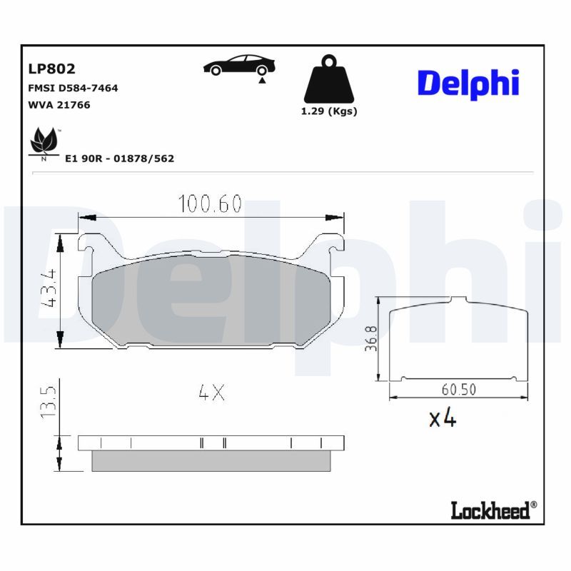 Гальмівні колодки дискові DELPHI LP802 - zapix