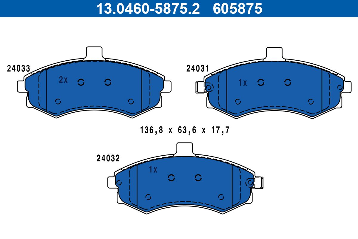 Гальмівні колодки дискові ATE 13046058752 - zapix