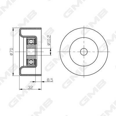 Обвідний ролик ГРМ GMB GTC0410 - zapix