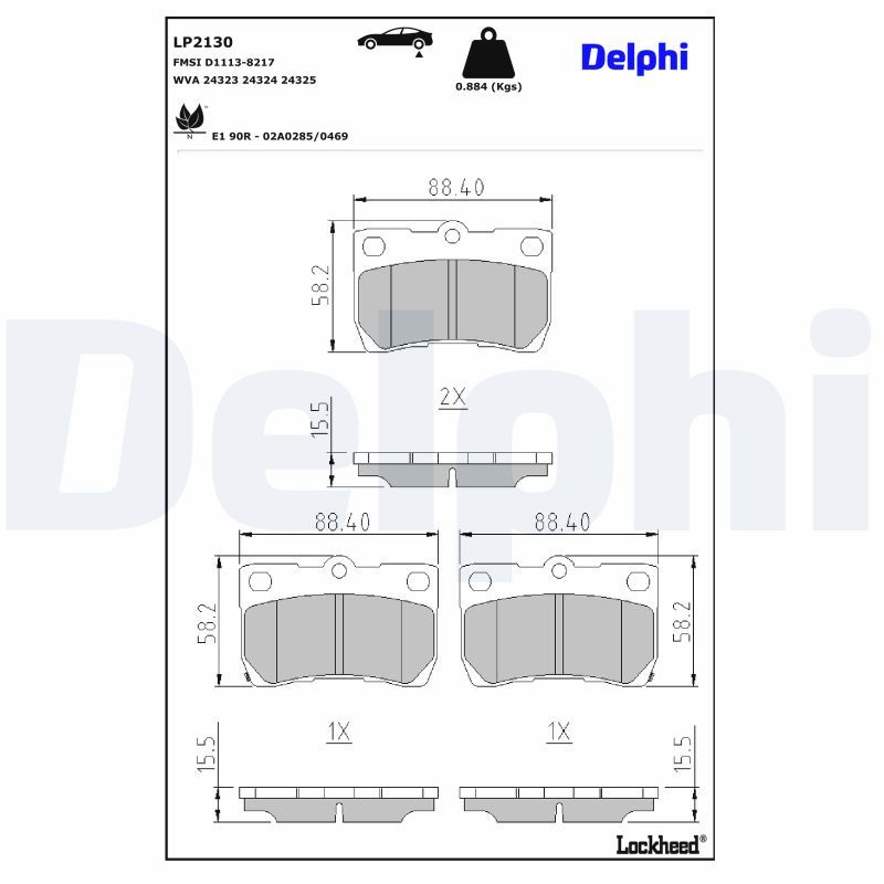 Гальмівні колодки дискові DELPHI LP2130 - zapix