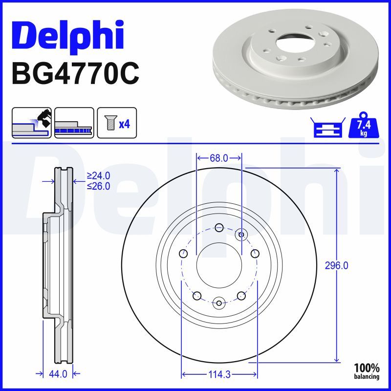 Тормозной диск DELPHI BG4770C
