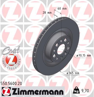 Гальмівний диск ZIMMERMANN 550560020 - zapix