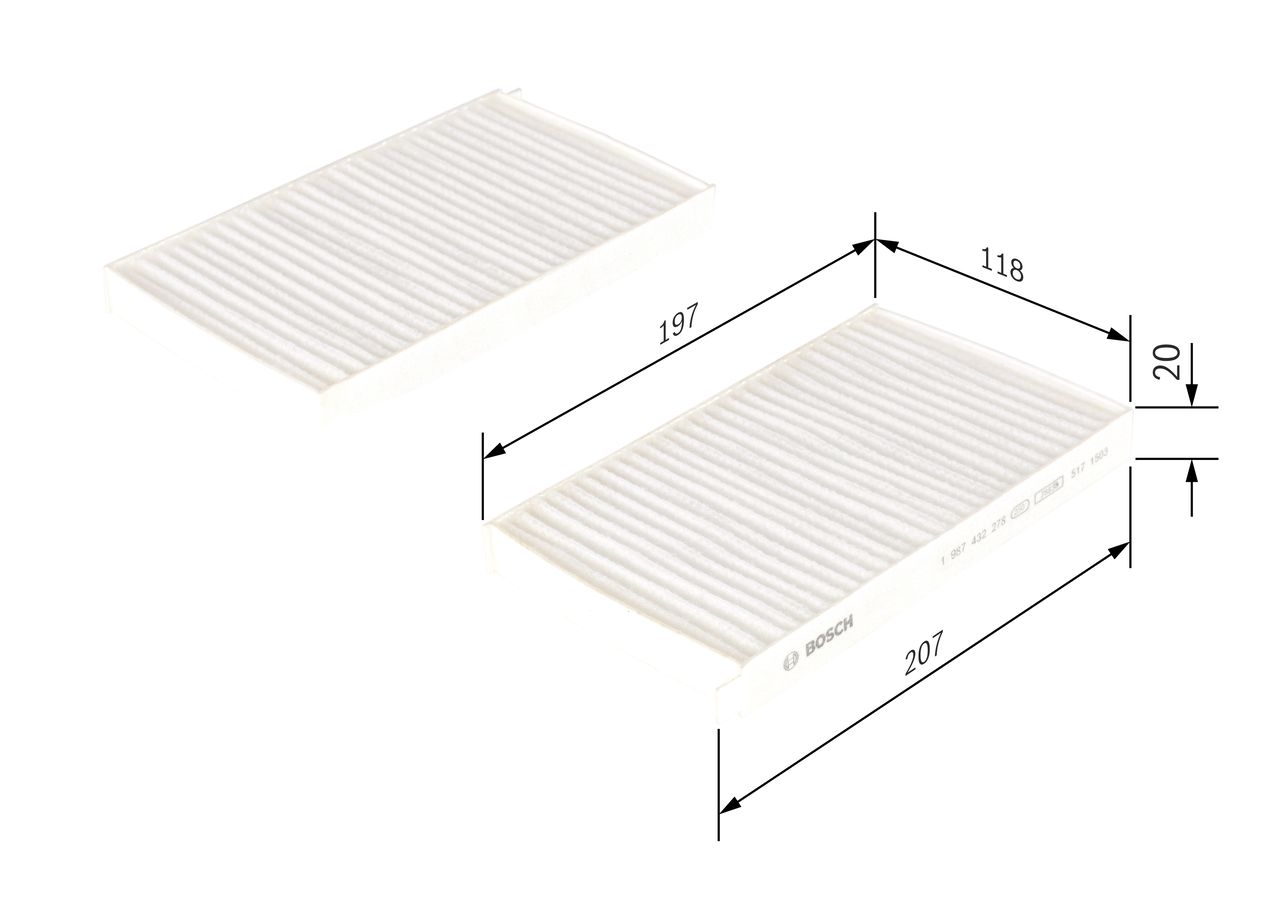 Фільтр салону BOSCH 1987432278 - zapix