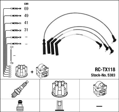 Кабелі запалювання NGK 5383 - zapix