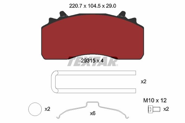 Гальмівні колодки дискові TEXTAR 2931501 - zapix