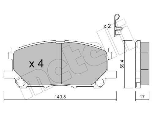 Гальмівні колодки дискові METELLI 2206180 - zapix