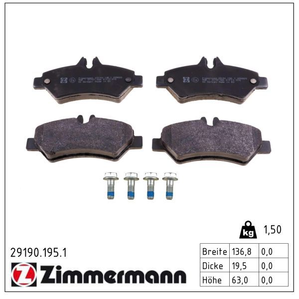 Гальмівні колодки дискові ZIMMERMANN 291901951 - zapix