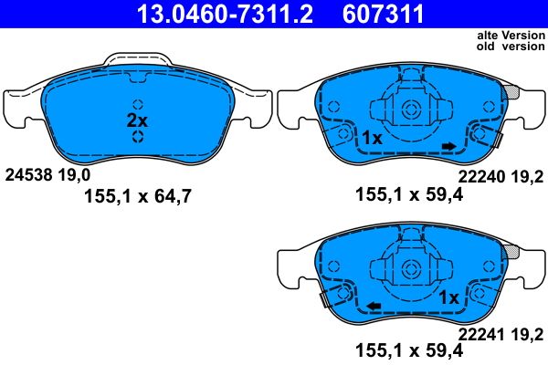 Гальмівні колодки дискові ATE 13046073112 - zapix