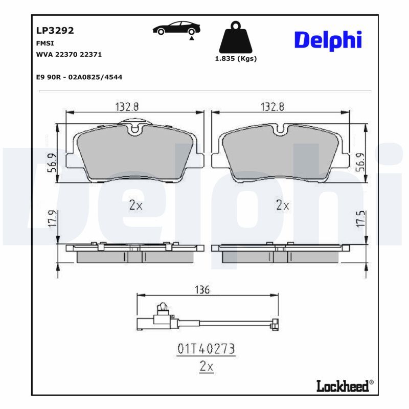 Гальмівні колодки дискові DELPHI LP3292 - zapix