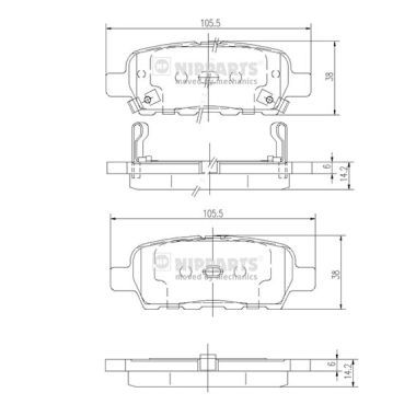Гальмівні колодки дискові NIPPARTS J3611044 - zapix