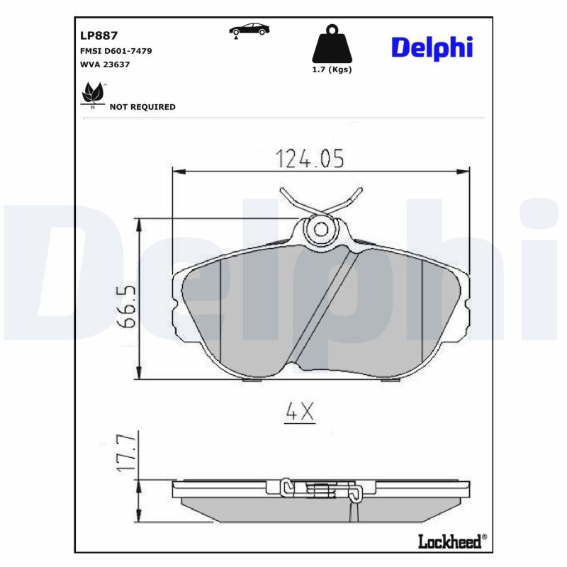 Гальмівні колодки дискові DELPHI LP887 - zapix