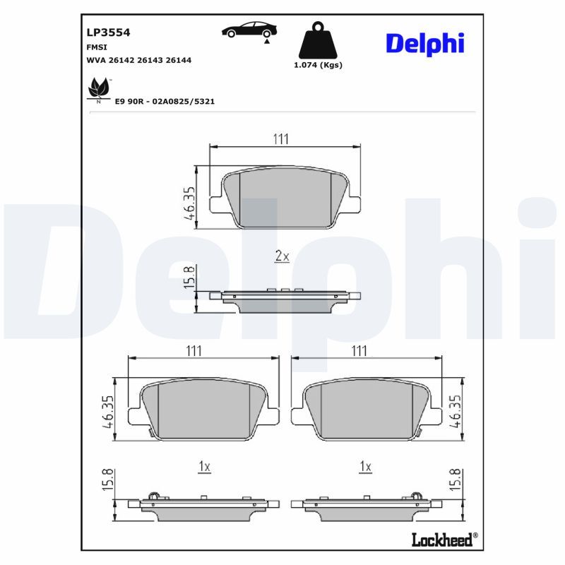 Гальмівні колодки дискові DELPHI LP3554