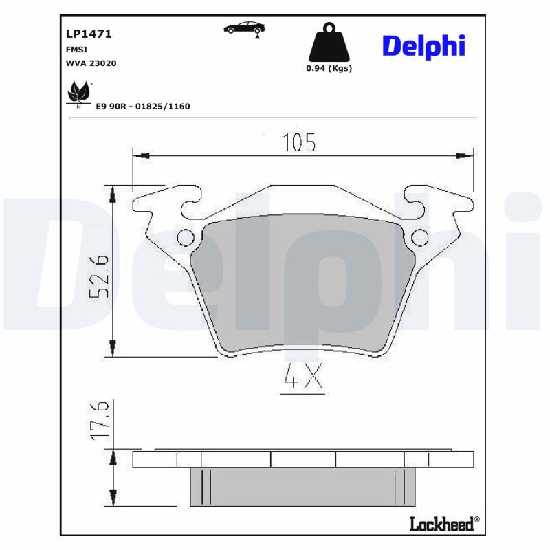 Гальмівні колодки дискові DELPHI LP1471 - zapix