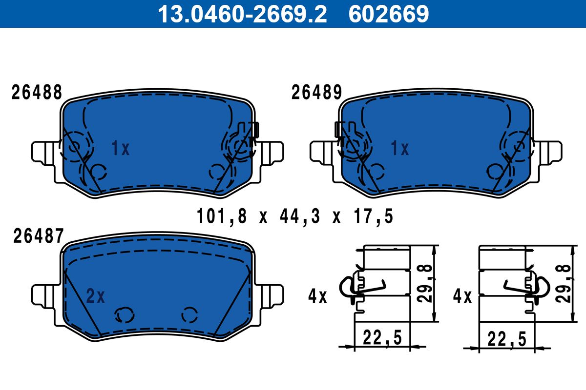 Гальмівні колодки дискові ATE 13046026692 - zapix